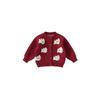 Insbobo Girls' Sweater Spring New Red One-Year-Old Clothing Children's Knitted Jacket Baby Stylish Top