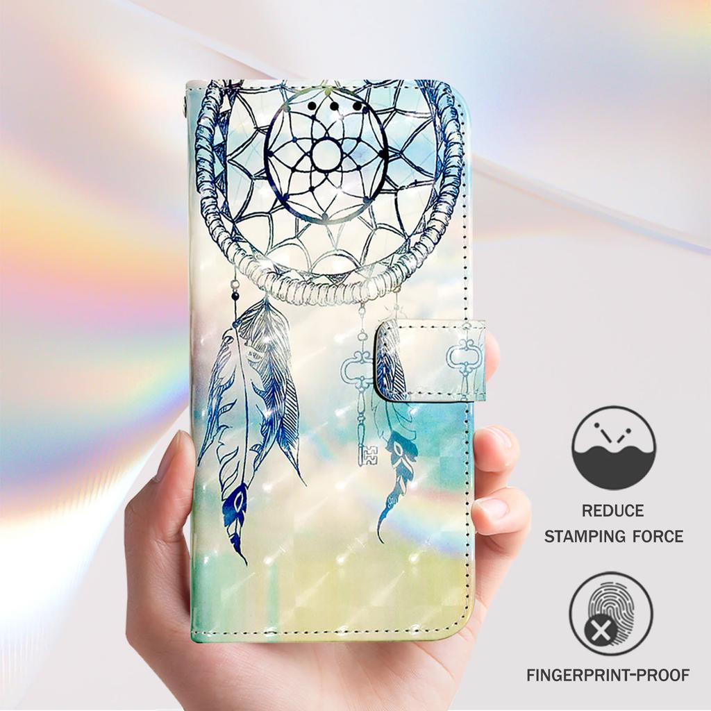 For Nothing Phone (2a) Plus/Phone (2a) Leather Case 3D Pattern Printing Wallet Stand Mobile Cover with Strap