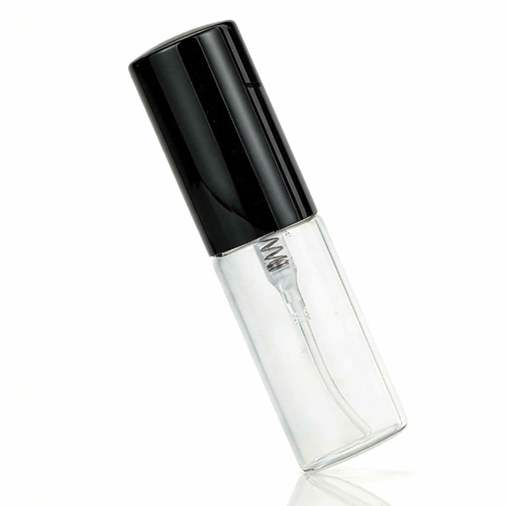 50 Pcs Mini Spray Bottle 5ml Refillable Clear Glass Perfume Spray Bottle for Travel Daily Life Black 5ml Glass