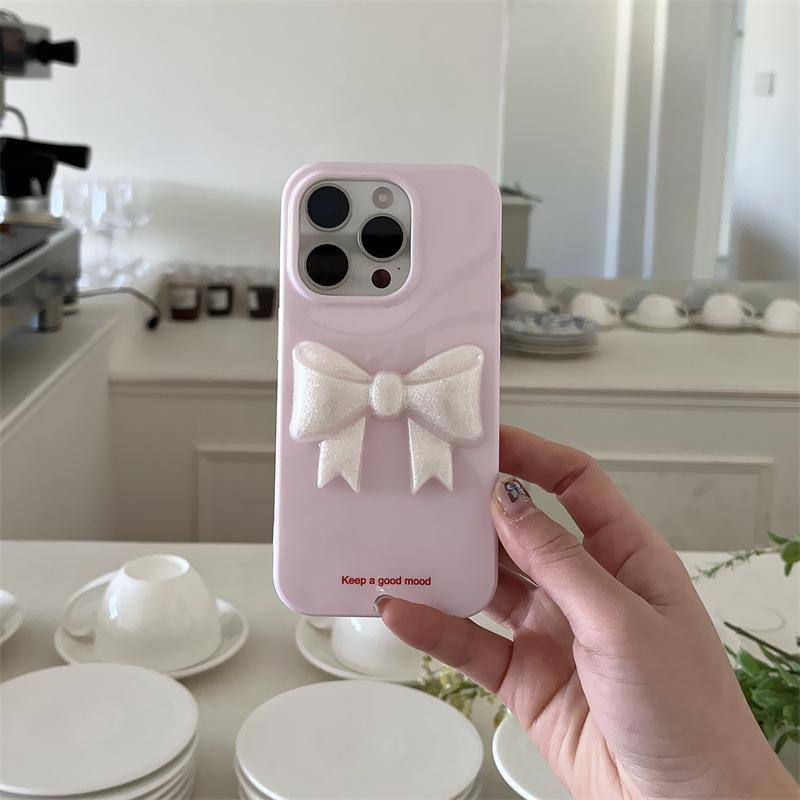 

3D Polka Dot Bow Epoxy Phone Case for iPhone 11/12/13/14/15/16 Pro Max iPhone 13 Pro Max