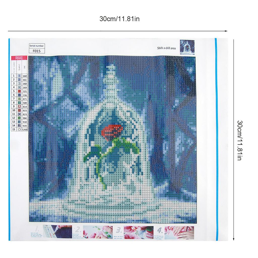 DIY Full Drill Diamond Painting 5D Effect Crafts Stitch Kit Home Decor (Rose S Size)