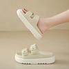 Thick soled height increasing slippers for women in summer, two tone slippers for outdoor wear, trendy beach anti slip, double button, straight drag