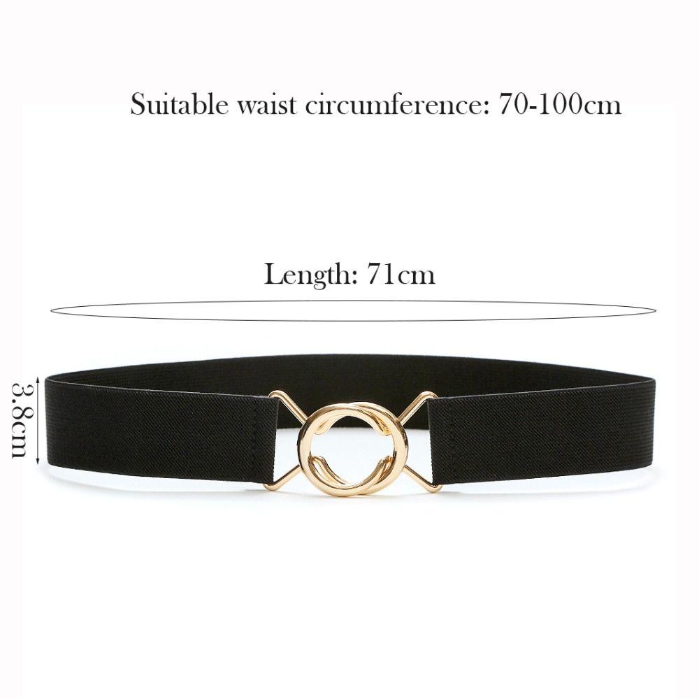 Adjustable Elastic Belt Versatile Metal Buckle Belt Casual Waist Belt  for Women