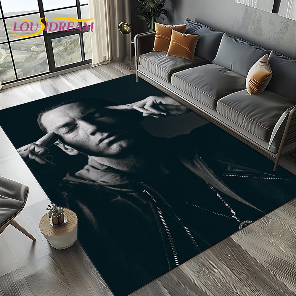 Rapper Eminem Tupac 2pac Hip-Hop Rap God Carpet Rug for Living Room Bedroom Home Sofa Decoration,Area Rug Non-slip Floor Mat