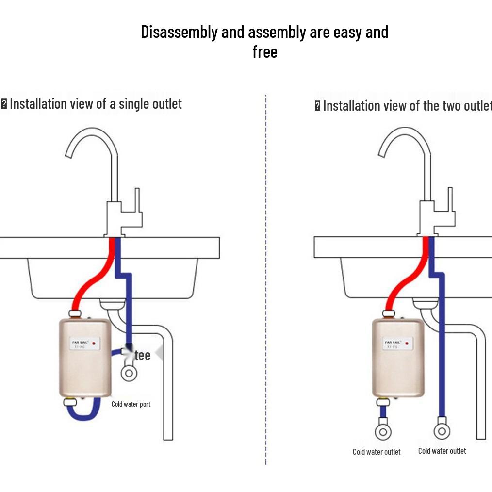 Compact Instant Electric Water Heater for Kitchen & Bathroom - Quick Heating, Constant Temperature, Energy Efficient