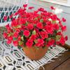 Realistic Looking 7 Heads Plastic Hibiscus Flower Arrangement Outdoor Artificial Flower Suitable For Garden Enhancement