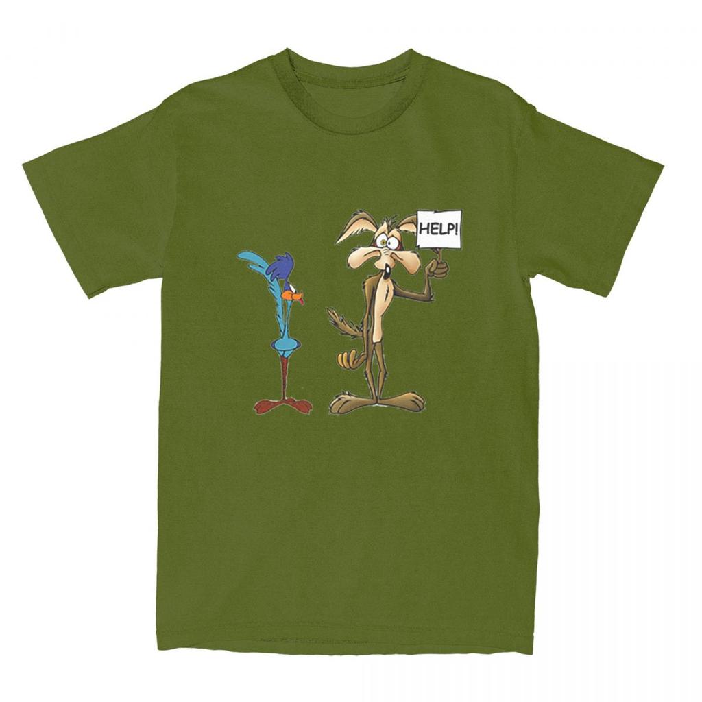 Casual Roadrunner Wile Coyote Cartoon T Shirt Unisex Crewneck Short Sleeve Top Tee Cotton Tops