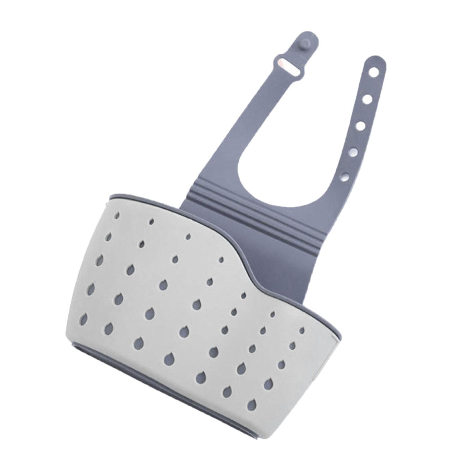 

Силиконовая подвесная корзина для слива, регулируемая подвесная корзина для раковины, держатель для хранения кухонных принадлежностей для уборки белый