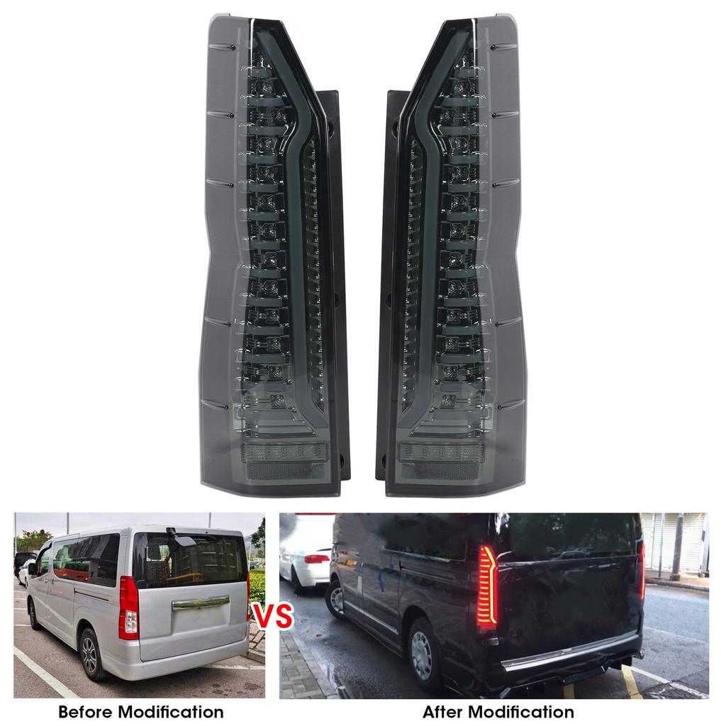 LED Tail Light Assembly Smoked Lens Reverse Brake Lamp Waterproof Fit for HIACE 300 2019+