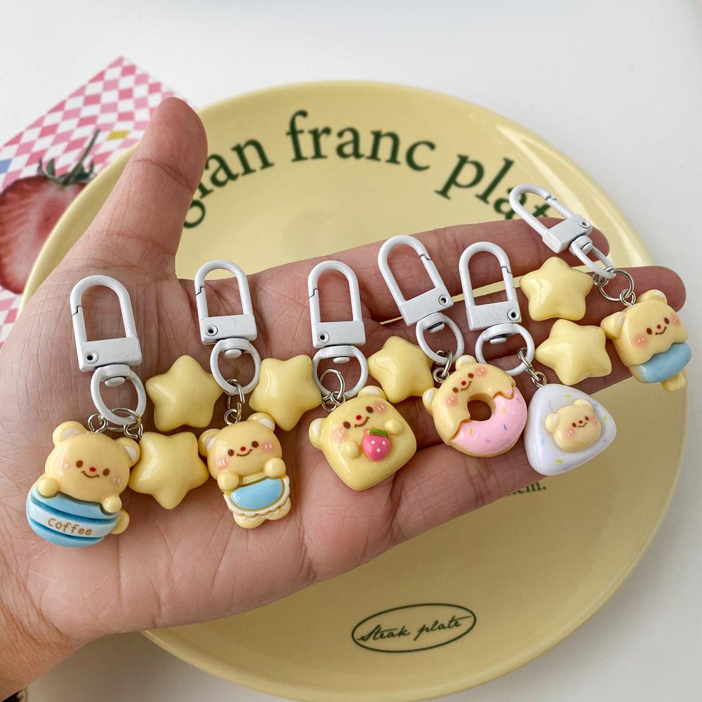 Cute Bear School Bag Pendant Keychain Accessory