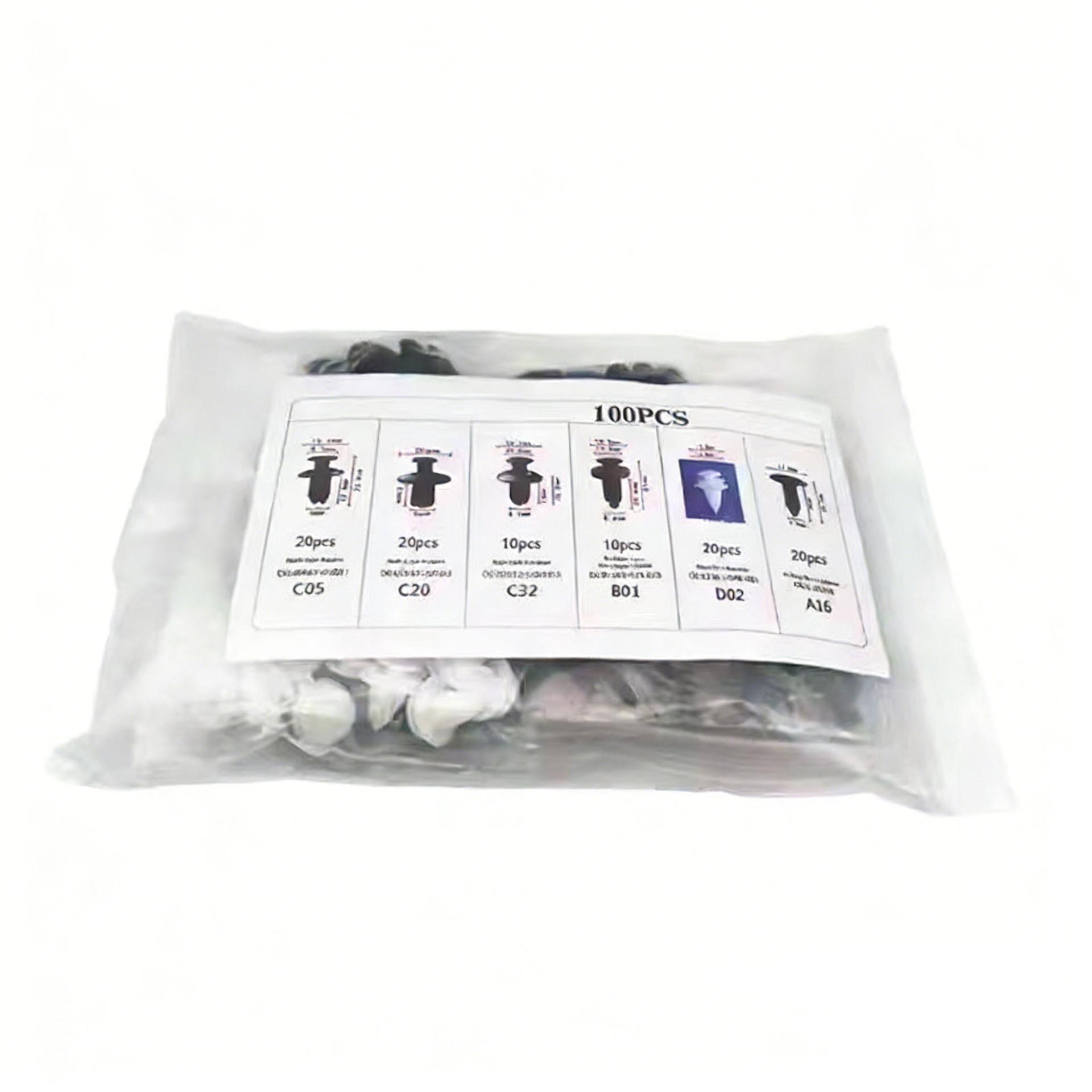 100-Pack Car Door & Fender Clips, Universal Fit for Interior & Trunk Panels