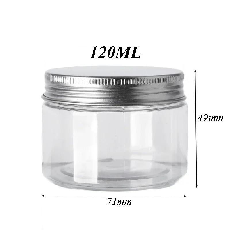 Aluminum Circular Storage Tank with Lid Cosmetic Trial Packaging Can Transparent Food Travel Wide Mouthed Bottles and Jars