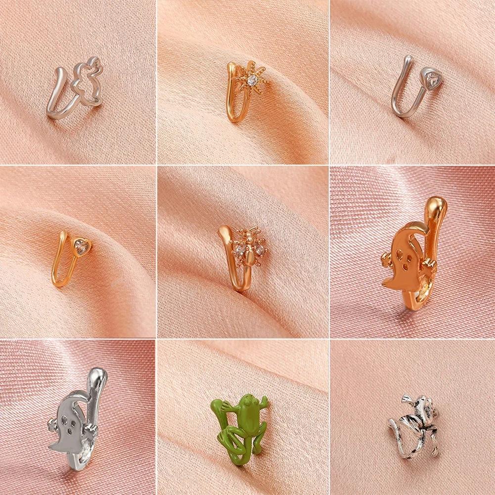 Non-perforated Adjustable U-shaped Nose Clip Star Love Insect Nose Ring Fashion Creative Nasal Ornament Jewelry Accessory