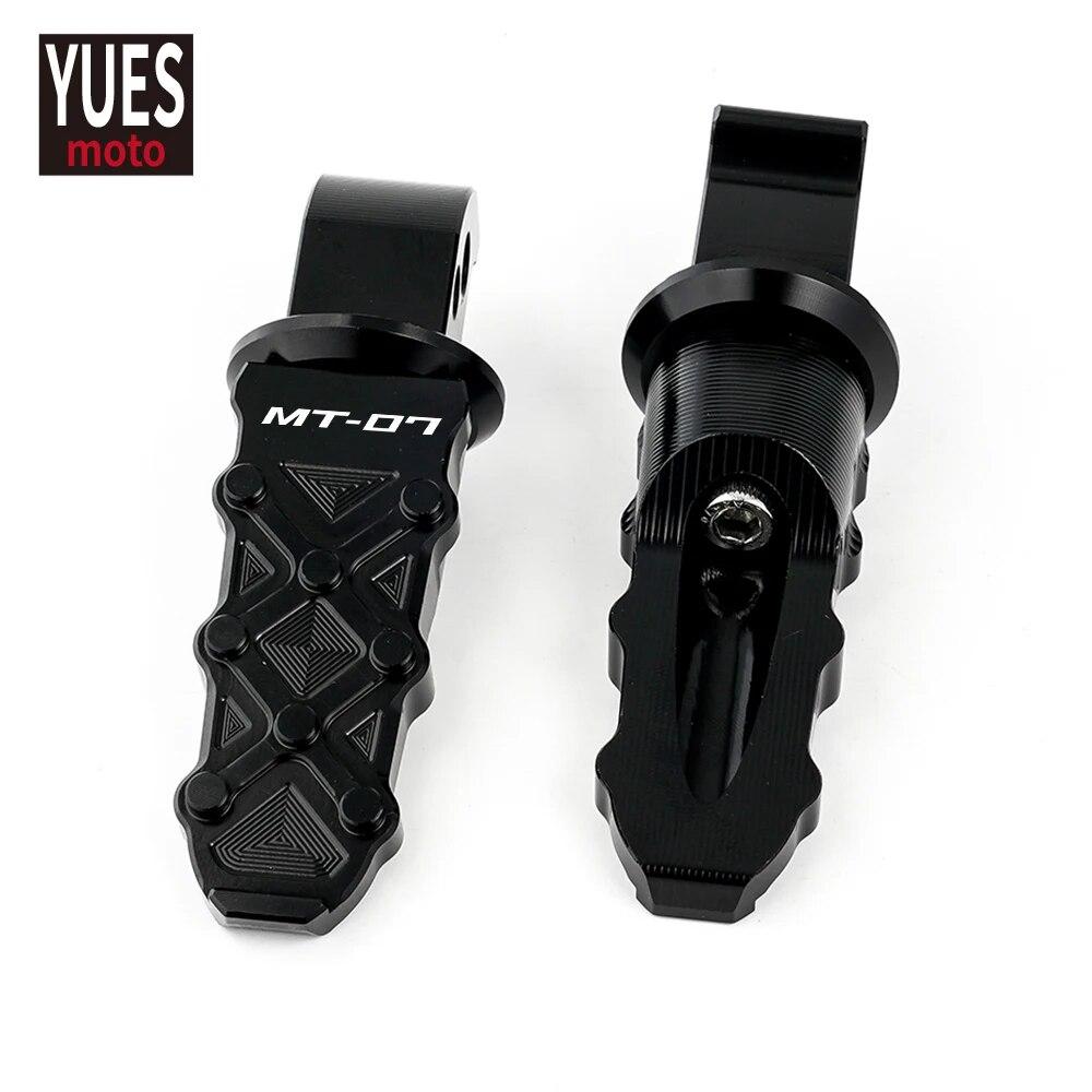 Motorcycles Accessories CNC Foot Pegs Rear Passenger Footrests Fit For Yamaha MT07 MT 07 MT-07 2014-  With Laser Logo