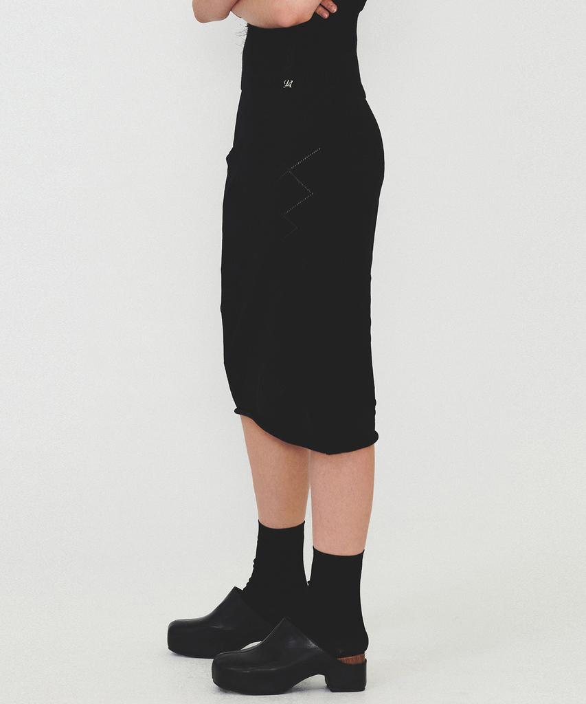 Daiaegeuneol Argyle Pattern Knit Skirt (Black)