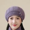 In The Elderly Rabbit Hair Knitted Hat Ladies Beret Fashion Thickened Warm Wool Hat