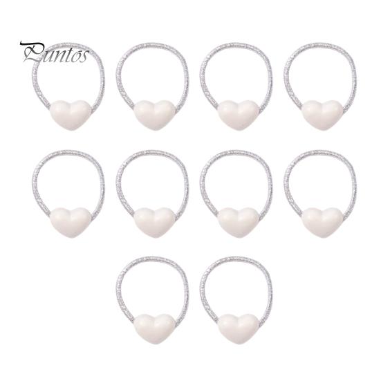 Non-damaging Hair Elastic Rope 10Pcs Super Soft Fabric Heart-Shaped DIY Hairstyle Accessories Ties Holiday Decorations