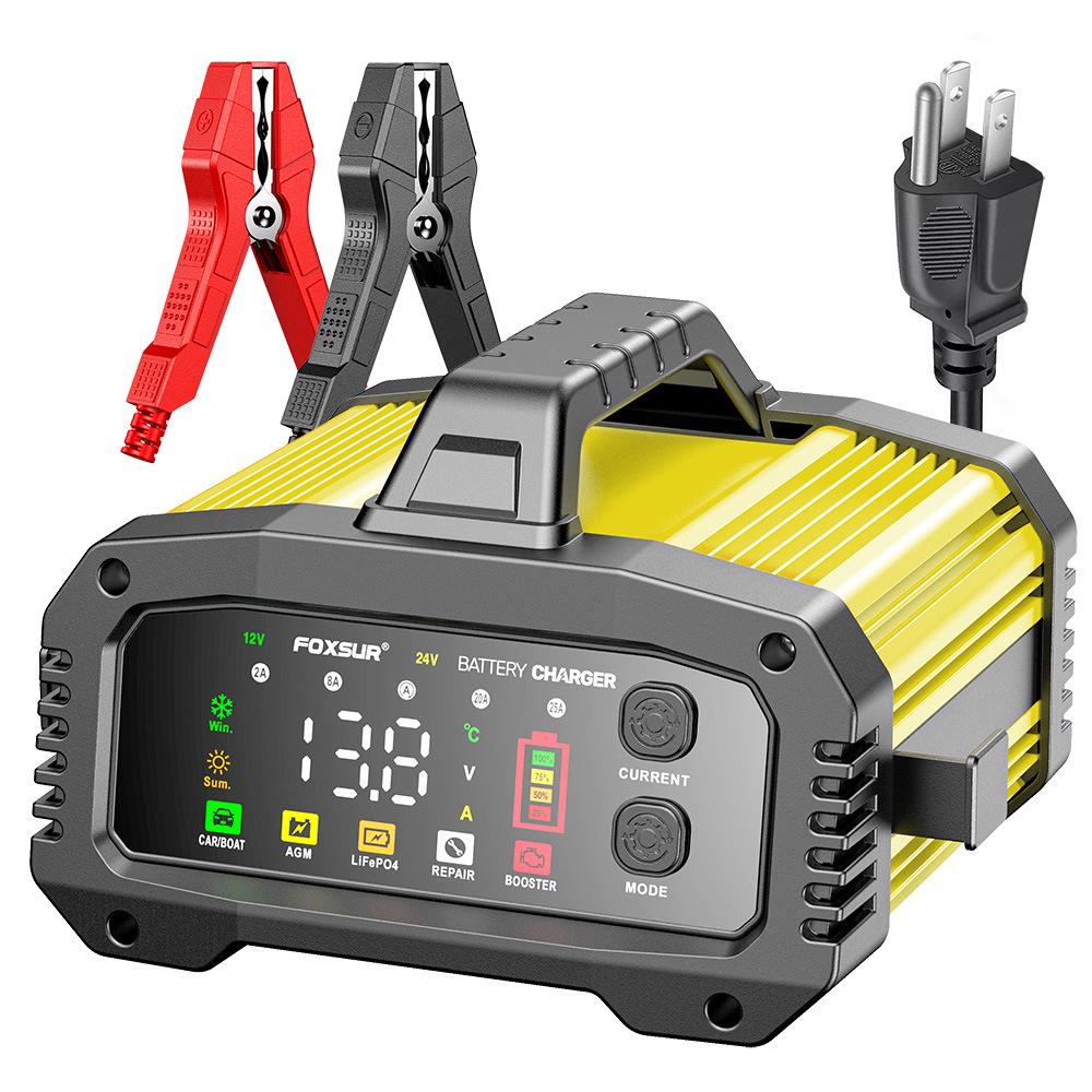 FOXSUR 25A Multi-Vehicle Battery Charger & Starter (12V/24V) UK - British Standard