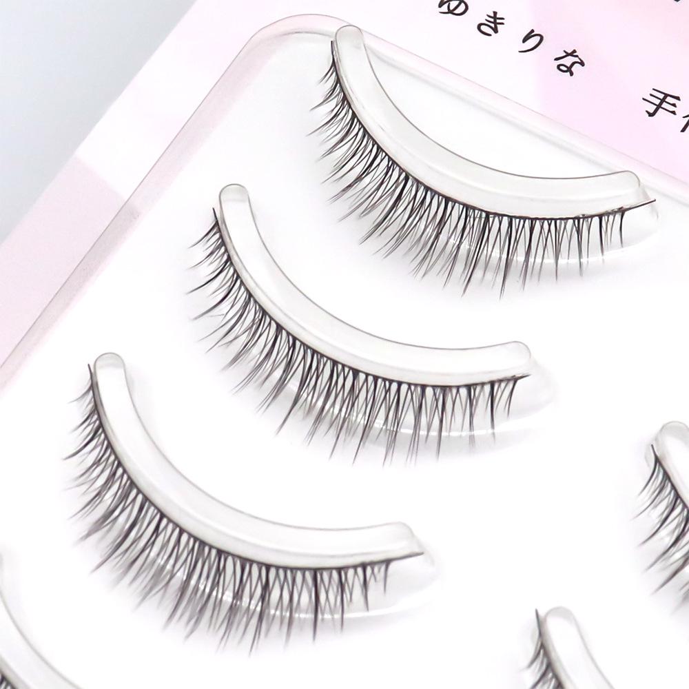 Schwarzes Haar Sonnenblume Falsche Wimpern mit dünnem schwarzem Stiel – Ideal für Doppellider und tägliches Make-up