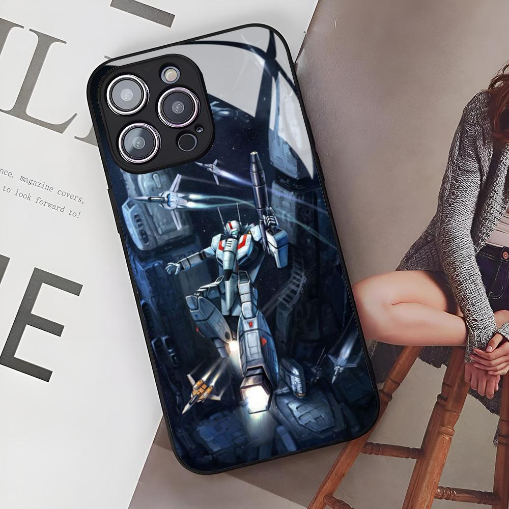 Anime Robotech Phone Case for Iphone 16 15 14 12 11 13 Pro Max Mini X Xr Xs Se 8 Puls Glass Cover