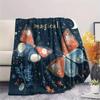 Blue and White Butterflies  Print Flannel Blanket, High quality Comfortable for All Seasons, Home Decor, Warmth and Comfort