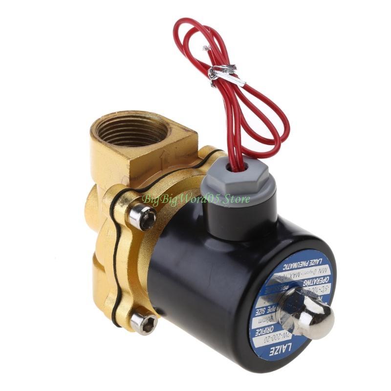 24TE 3/4" 220V Electric Solenoid for Valve Pneumatic 2 Port Water Oil Air Gas 2W-200-
