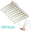 10PCS Presilha de Cabelo Partição Ferramentas de Cabeleireiro de Mola Para Meninas Aço Inoxidável Tipo Presilha Bico de Pato Acessórios de Modelagem