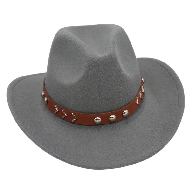 Rivet Tibetan Top Hat Belt Western Cowboy Hat Jazz Hat Guozhuang Dance Felt Hat Mongolian Sun Hat Wholesale For Men And Women