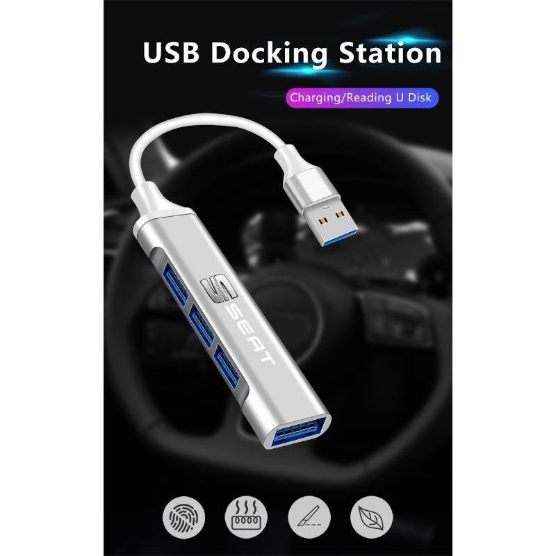 4 Ports USB 3.0 HUB TYP-C Multi Hohe Datenübertragung Auto-Adapter für SEAT Cordoba Alhambra MK3 Leon 5F Ibiza 5 6 MII Altea Toledo 3