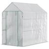 Walking Greenhouse with 4 Shelves Tomato Greenhouse Cold Frame with Door Green Steel PE 120 x 186 x 190 cm