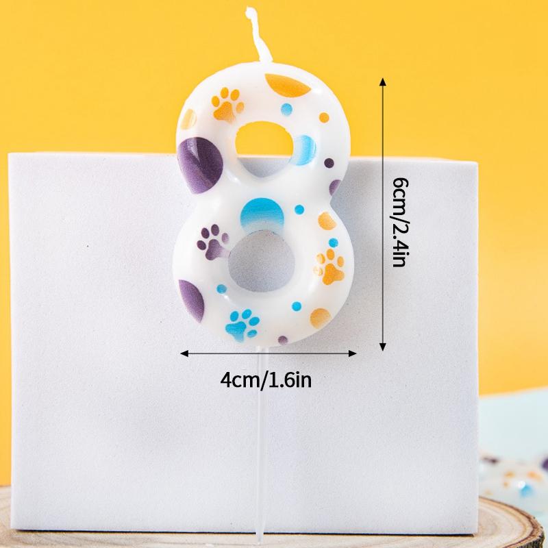 Kawaii Number Candles Digital Candle Cute Paw Top of the Cake Cute Cake Toppers Birthday Party Decoration Baby Shower Supplies