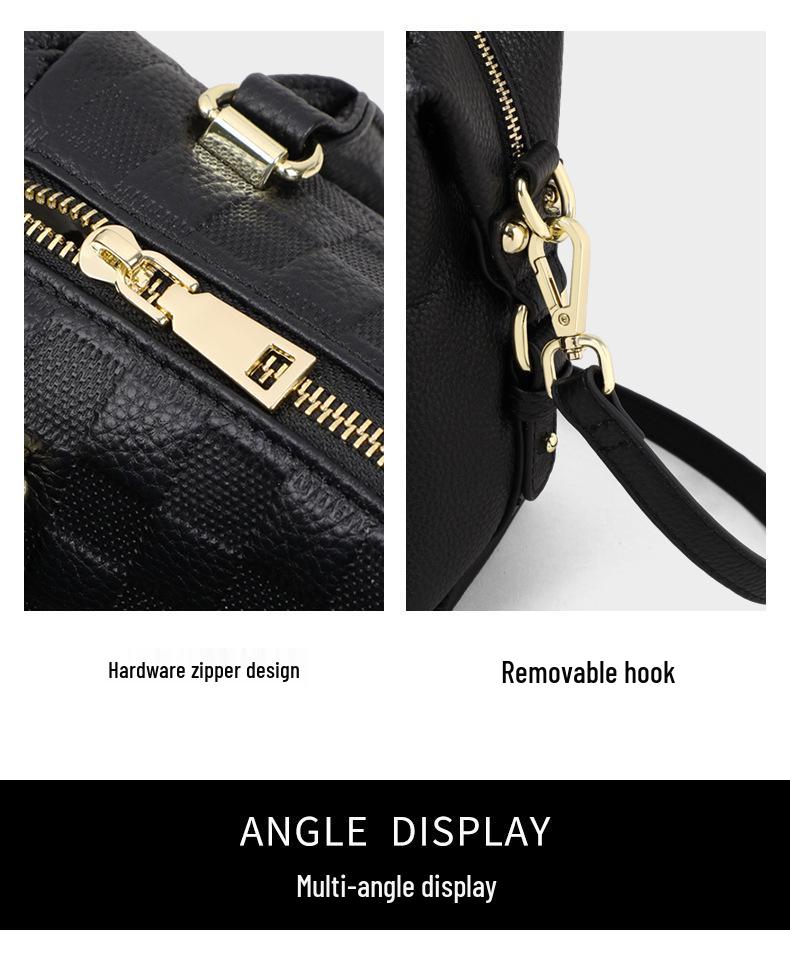 Damska torebka crossbody ze skóry naturalnej 2025 - Duża pojemność, do pracy, poduszka, torba Boston