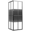 Cabine de douche - À rayures - 80x80x180 cm - Verre ESG 4 mm - Cadre aluminium noir