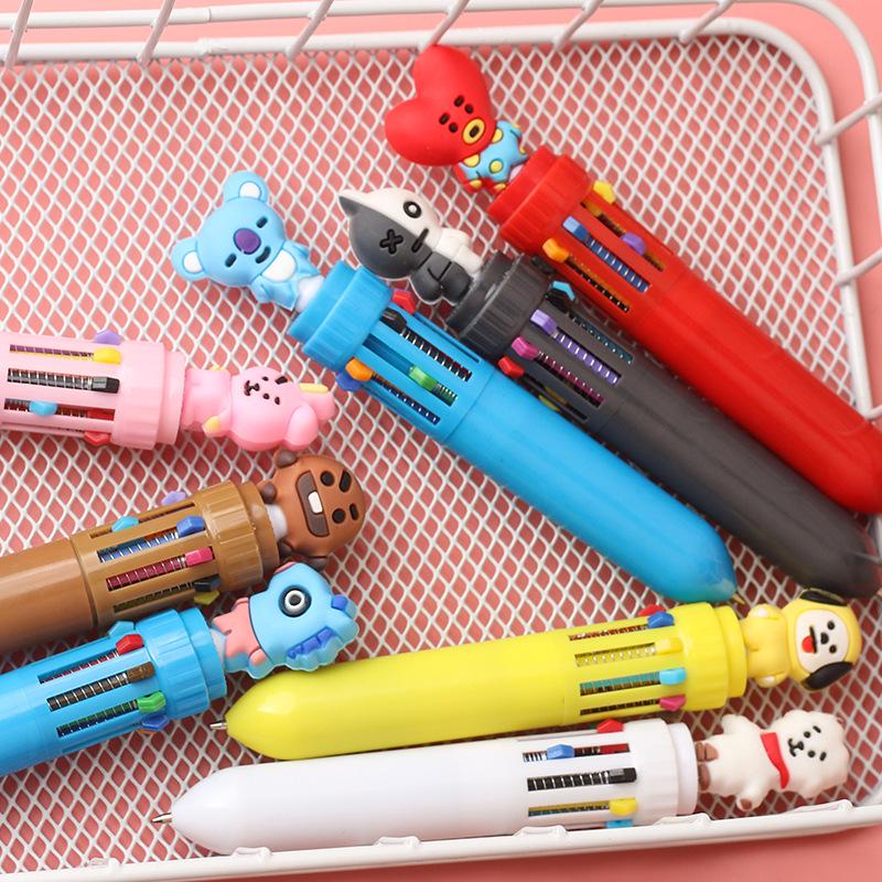 Multicolor Cartoon Silicone Ballpoint Pen for Journaling and Students