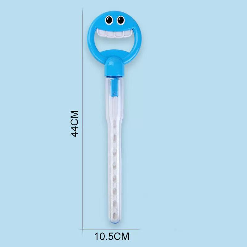 Spring Smiley Face Bubble Machine: 32-Hole Bubble Blowing Toy for Toddlers