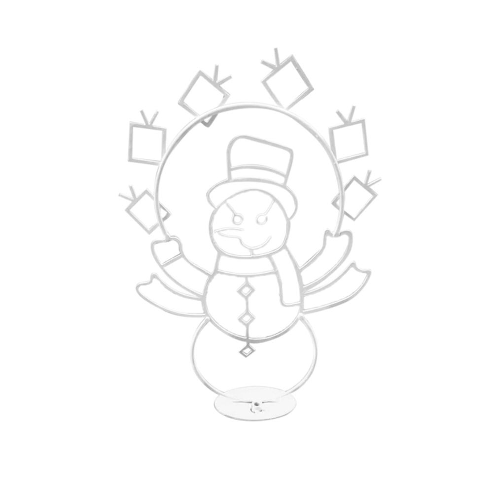 Yard Wrought Iron Luminous Snowman Frame Light Decoration Christmas Animation Light String