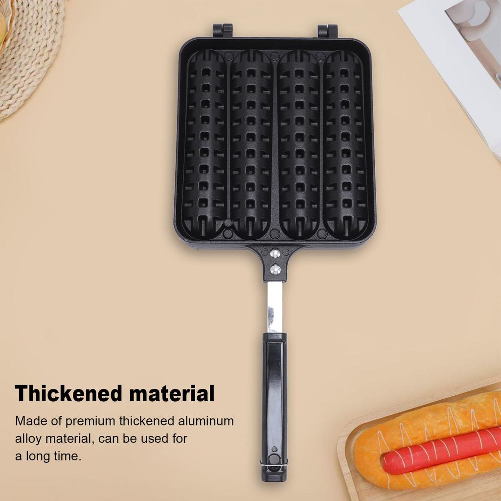 Patelnia do kiełbasek, pogrubiona, aluminiowa, wyjmowana patelnia do grillowania kiełbasek, idealna na rodzinny obiad i grilla