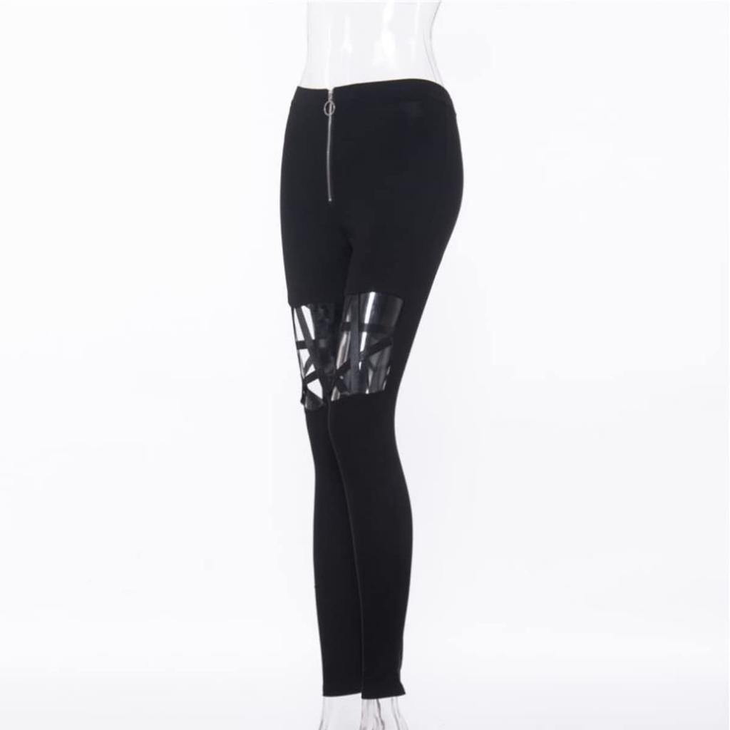 Belle Cie Crazy Cut Skinny Stretch Pants Women's Leggings, (ST/No. 27434) (M, Black)