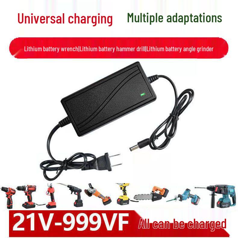 21V-2000VF Fast Charge Electric Wrench Set: Drill, Saw, Angle Grinder & Universal Lithium Battery Charger