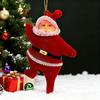 Yousheng Santa Claus Ornaments 3D Flocking Santa Doll Christmas Tree Hanging Ornaments for Wall Window Door Home Party Holiday Decor
