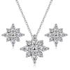 Snowflake Wedding Sets For Women Bride Earring Necklace Crystal Cubic Zirconia Fashon Jewerly S509