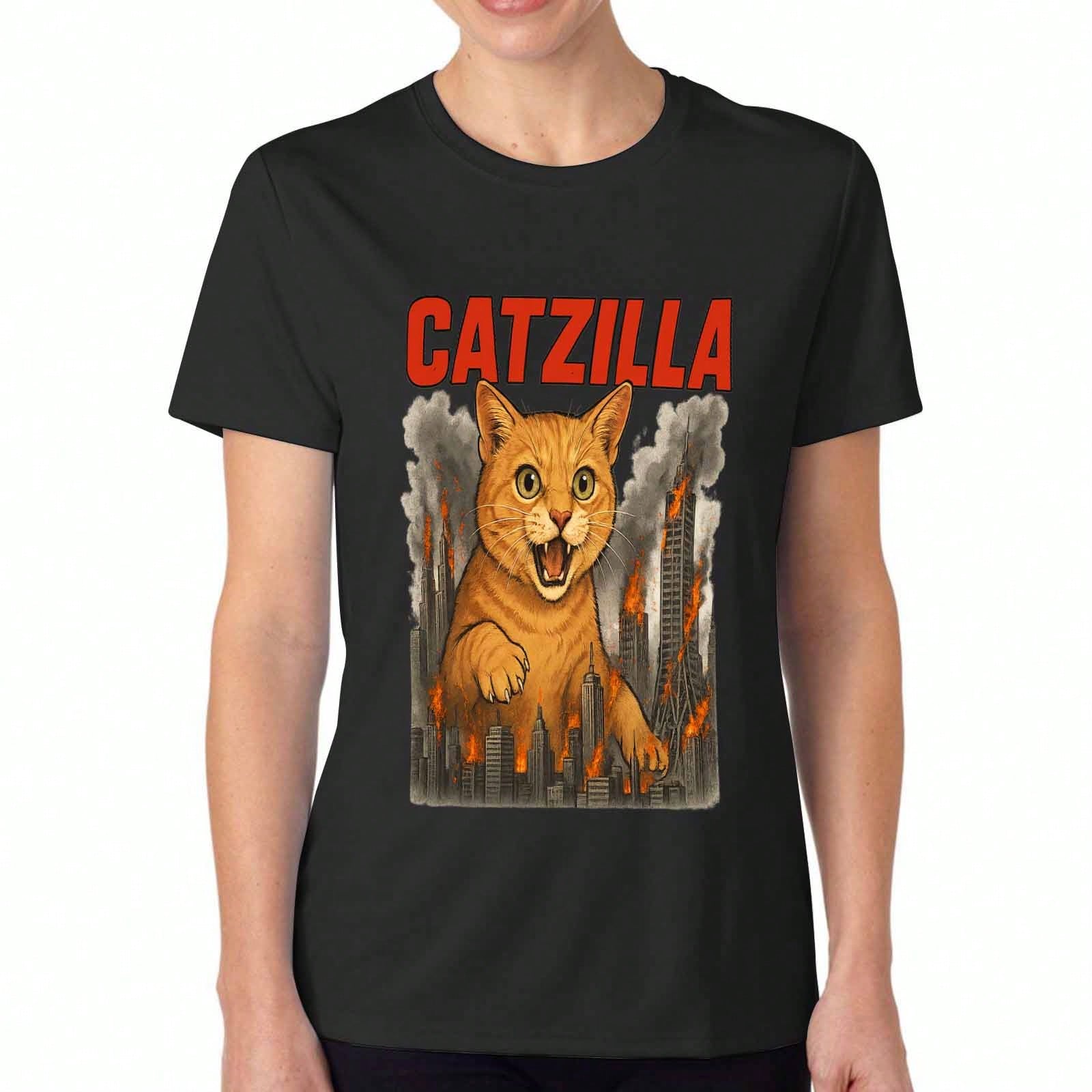 Cat And Watermelon Wounisex Cotton T Shirt, Premium Cotton Quality Print, Durable, Casual And Fashionable. Cute Cat On Watermelon Design, Funny Summer S разноцветный