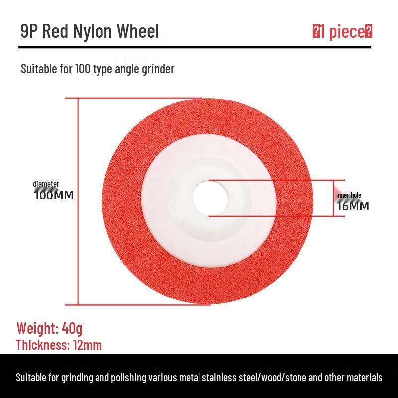 Nylon Fiber Polishing Wheel for Angle Grinder - Metal Grinding, Rust Removal, Stainless Steel and Wire Drawing Disc