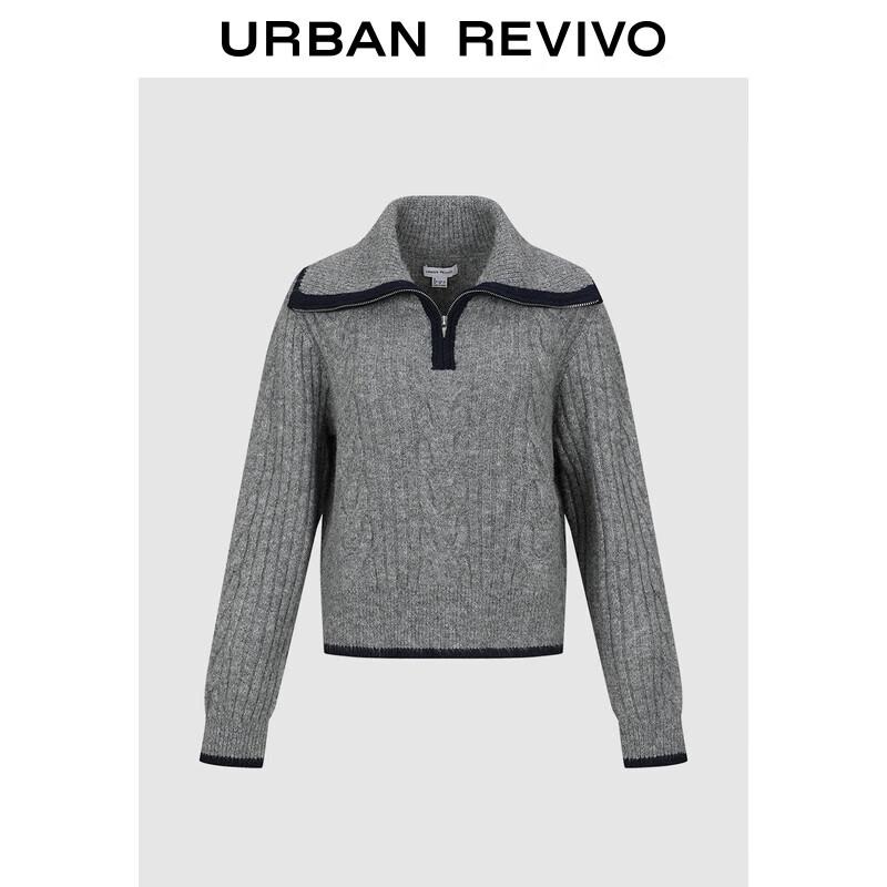 Women's Color-Block Half-Zip Knit Sweater