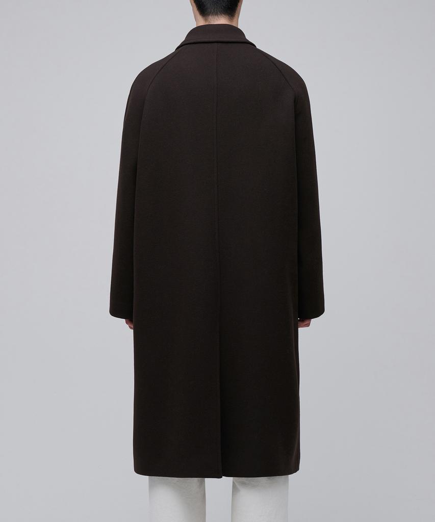 Musinsa Standard Manteau Balmacaan Surdimensionné en Mélange Cachemire [Marron Foncé]