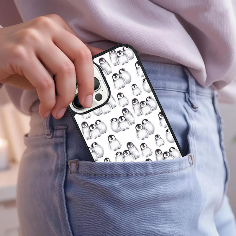 Cute Penguin Phone Case For iPhone 17 Air 15 16e 14 13 Pro Max Coque 12 11 Pro Max PLUS cover