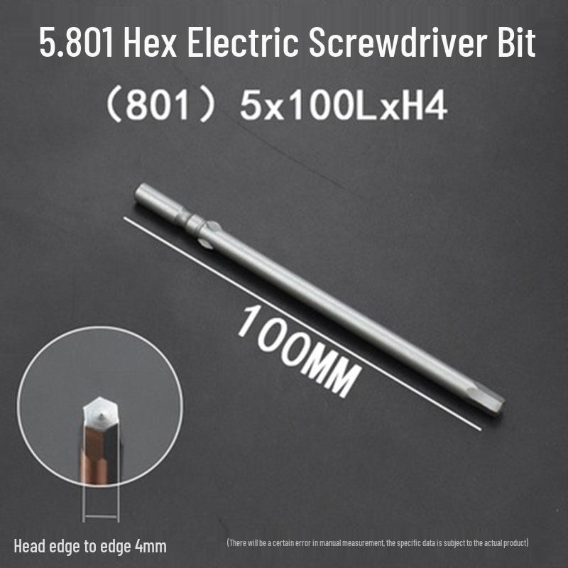 Extended Hexagonal S2 Steel Electric Screwdriver Bit with 5mm/6mm Shank