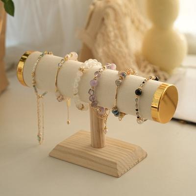 Suporte de exibição de relógio Suporte de exibição de pulseira Base de madeira estável Loja de joias Pulseira Exposição Rack de armazenamento Organizador de organização de joias de varejo