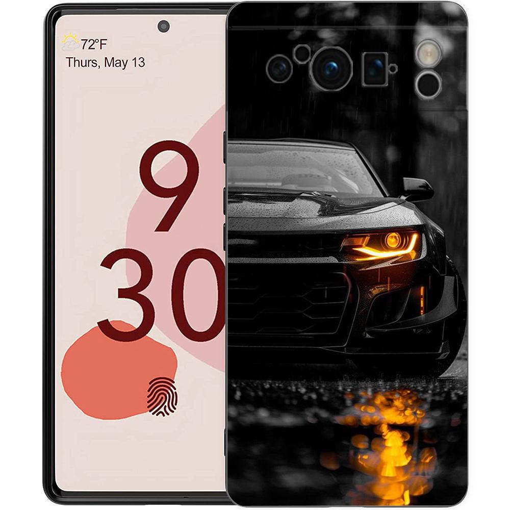 Super Car Sport Phone Case For Google Pixel 8 7 6 Pro 8A 6A 7A 5G Soft Silicone Shockproof TPU Black Cover Fundas