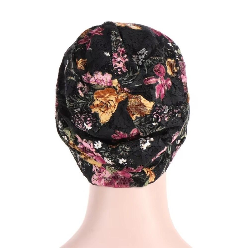 Floral Pattern Chemo Cap Comfortable Head Scarves Creative Stretch Slouchy Turban  Head Covering